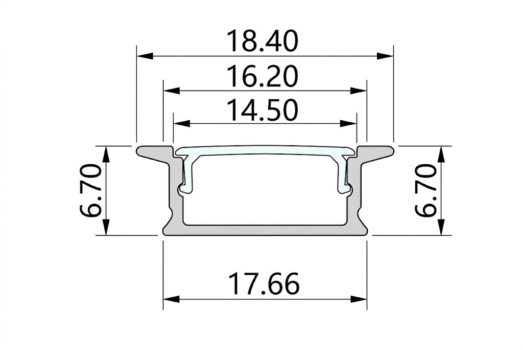Pro Concealed LED Aluminium Profile 17 MM
