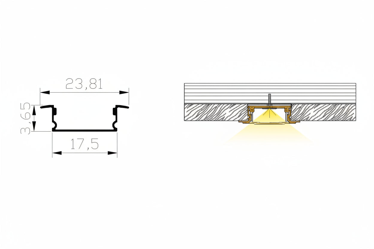 17MM ECO LED Concealed Aluminium Profile