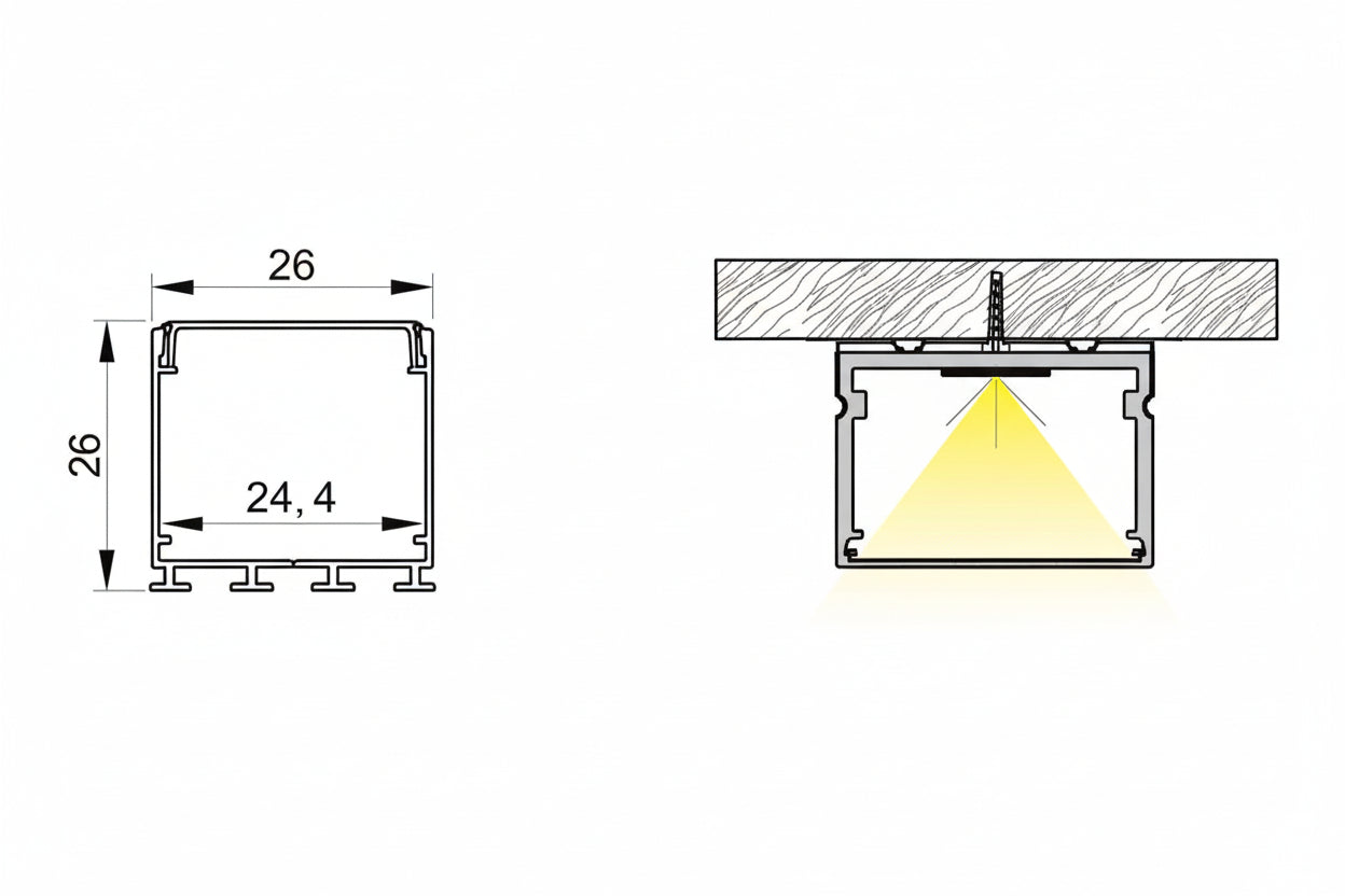 2525 LED Surface Aluminium Profile