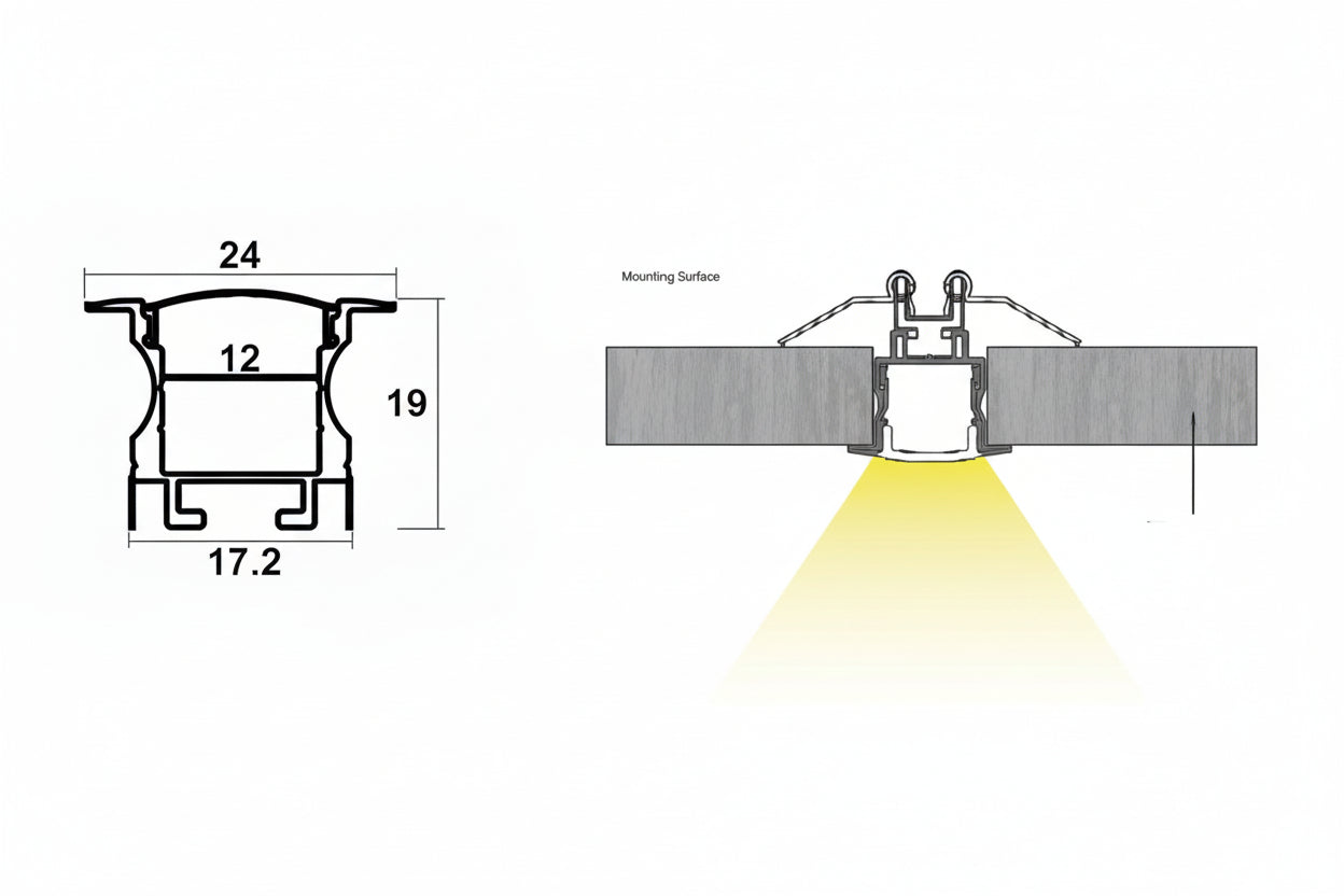 1720 LED Concealed Aluminium Profile