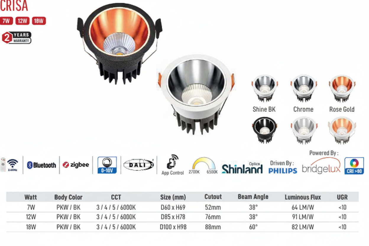 Crisa LED Downlight (Black)