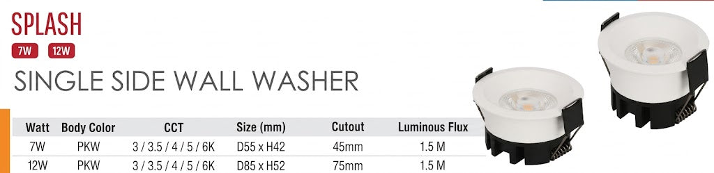 Splash Single Side Wall Washer