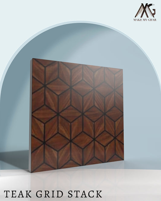 Teak Grid Stack