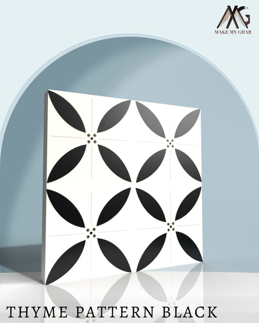 Thyme Pattern Black