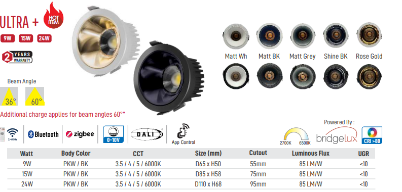 Ultra+ LED Downlight (Black )