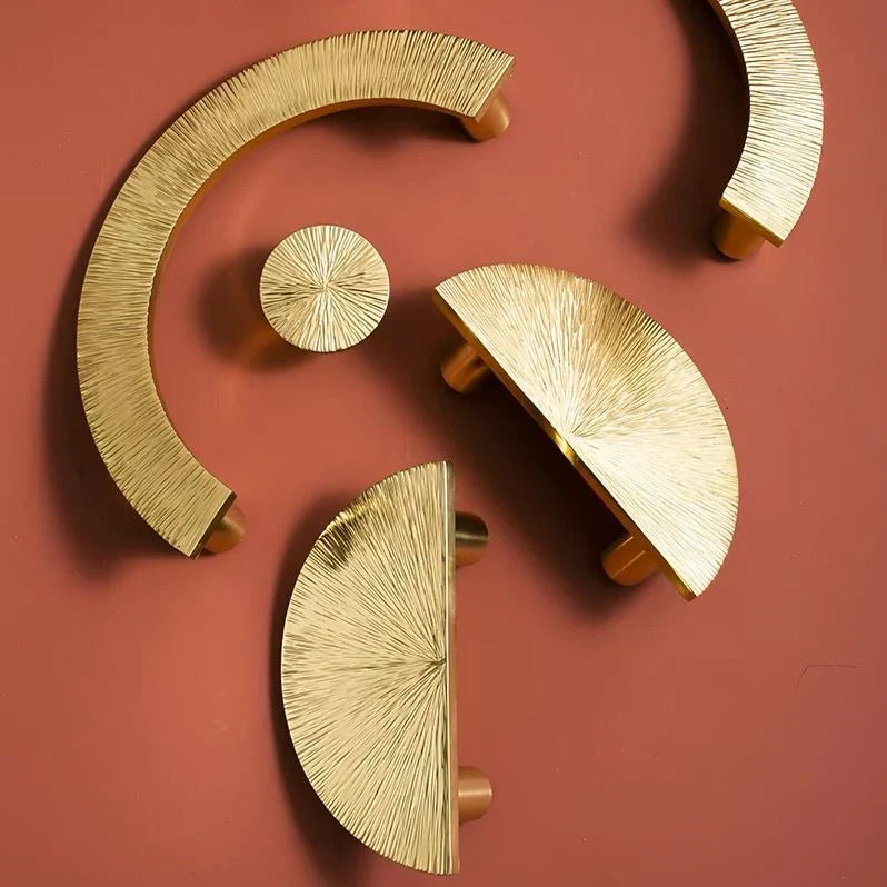 Hammered Brass Half-Circle Pulls (Pair)