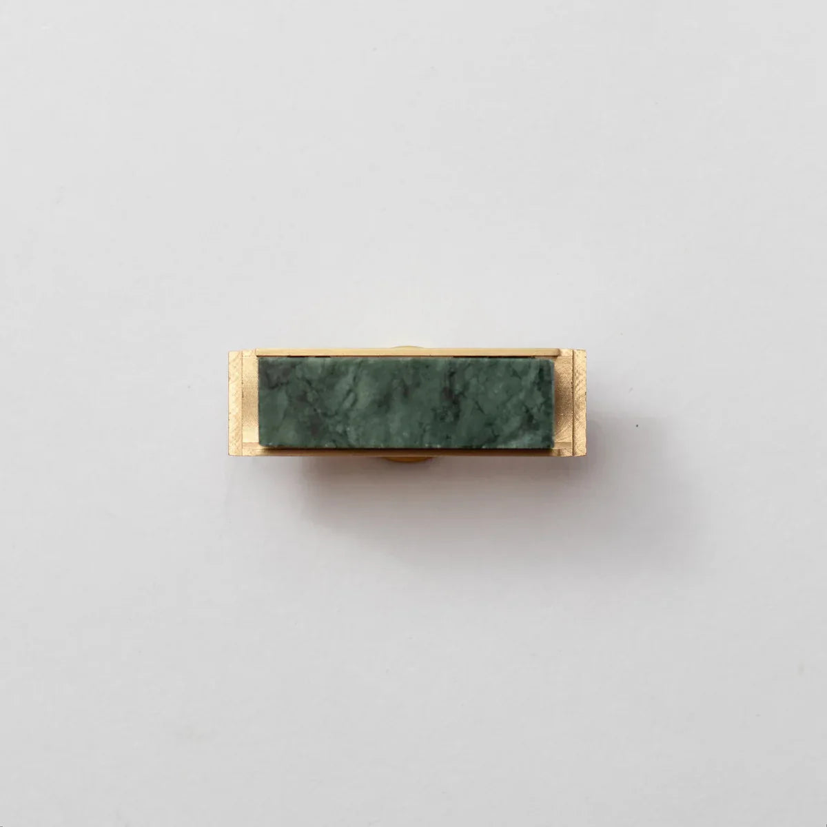 Karish Modern White Marble & Brass T-Bar Handle