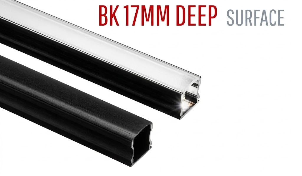 BK 17MM Deep Surface LED Aluminium Black Profile
