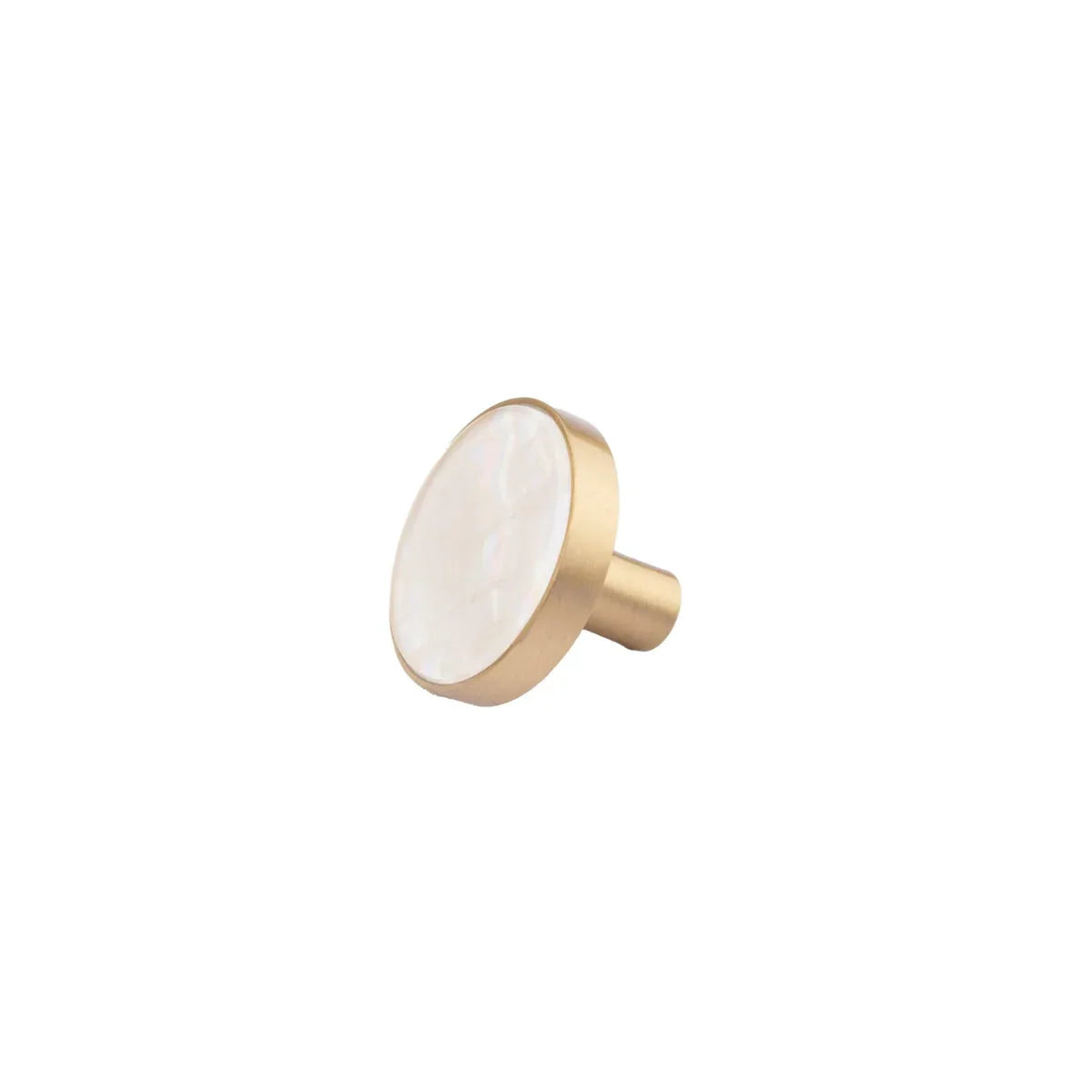 Mother of Pearl & Brass Round Cabinet Knob