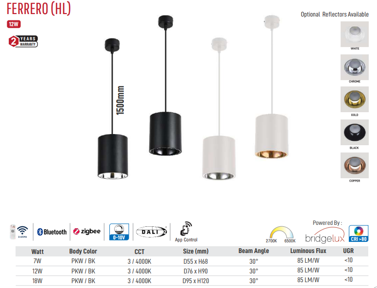 Ferrero (HL) Led Hanging Light (White)