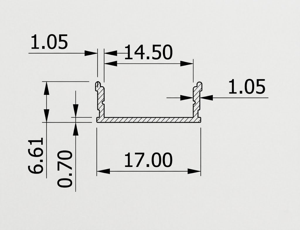 Pro Surface LED Aluminium Profile 17 MM