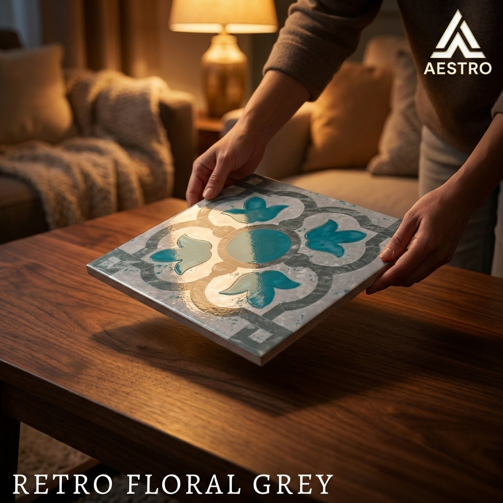 Retro Floral Grey