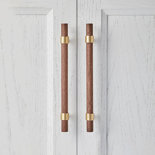 Walnut & Brass T-Bar Handle Collection