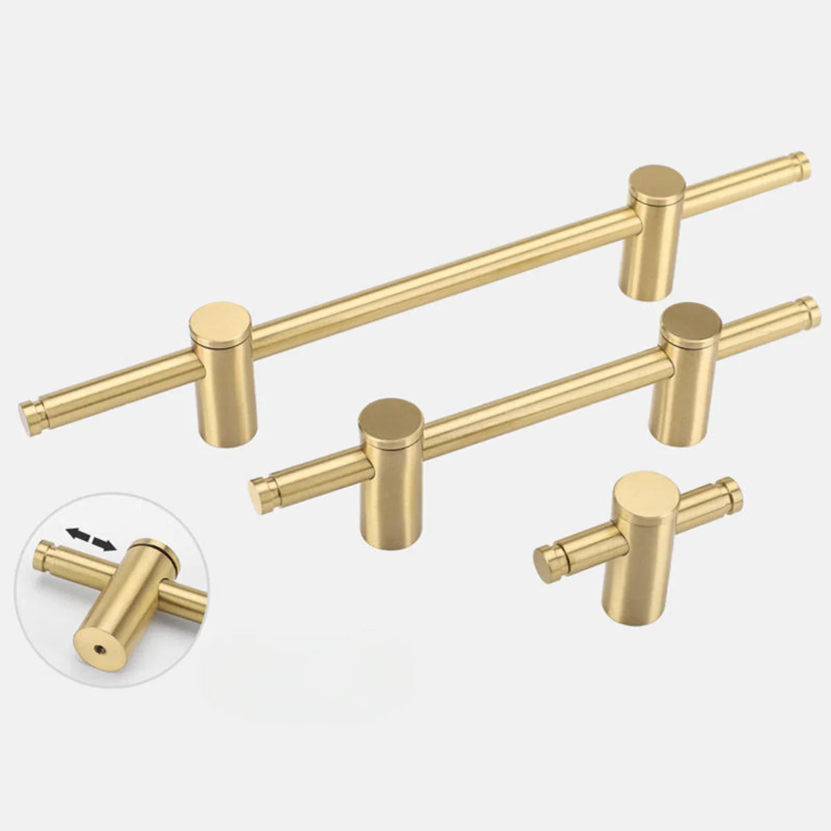 Adjustable Solid Brass Bar Handle Collection