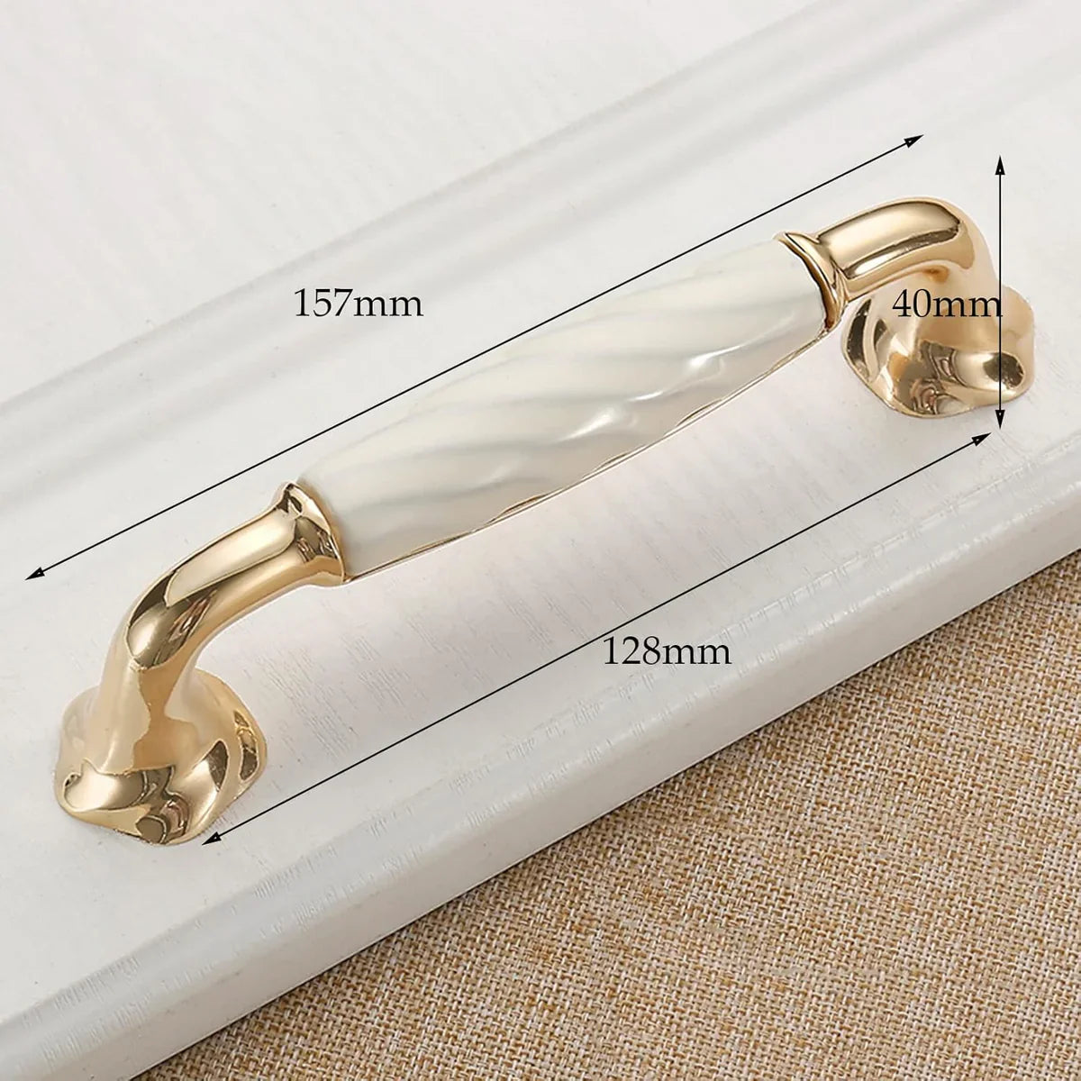 Ridged Ceramic & Zinc Cabinet Pull