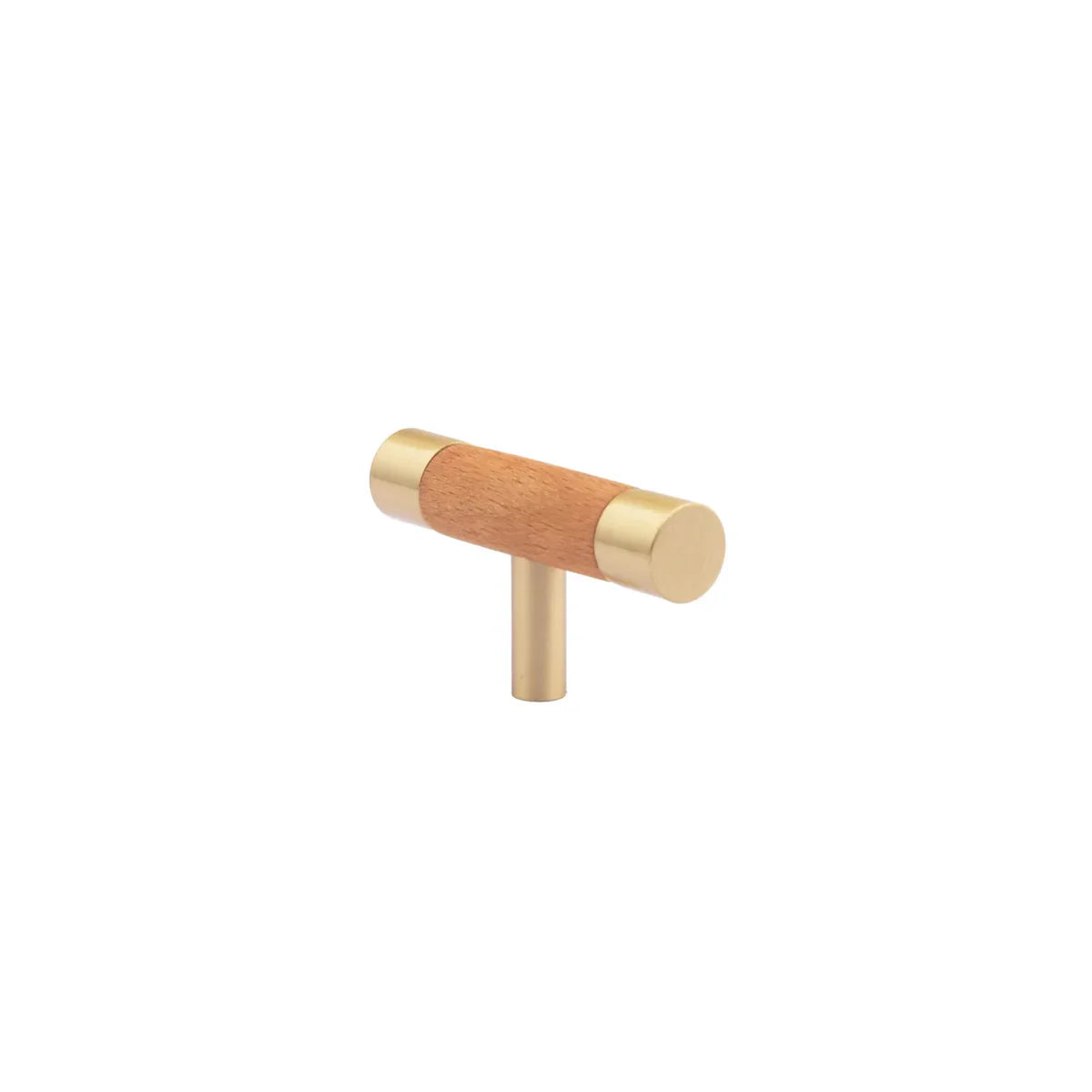 Natural Wood & Brass T-Bar Handle Collection